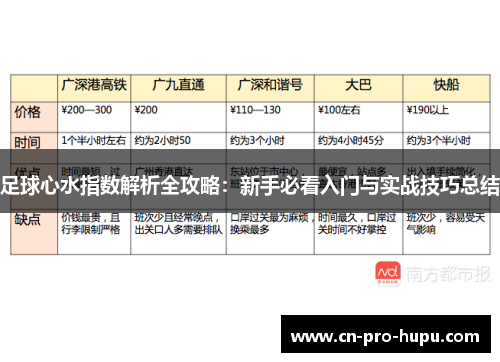 足球心水指数解析全攻略：新手必看入门与实战技巧总结